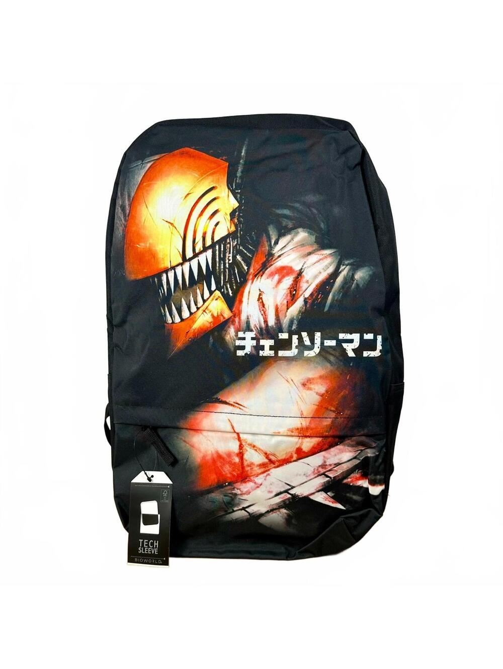 Chainsaw Man Denji Anime Backpack Bioworld Tech Sleeve Laptop School Bag New